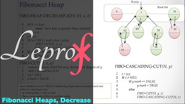 ⨘ } Algorithms } 18 } Data Structures } Fibonacci Heaps, decrease key } part - 5 } LEPROF }