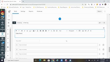 Canvas: New Quizzes Ordering Questions