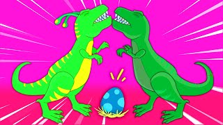 Groovy The Martian go to Jurassic World to save a dinosaur egg from a t-rex Episode \& Nursery Rhyme