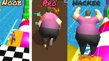 NOOB ws PRO ws HACKER Fat Pusher gameplay android and ios all level