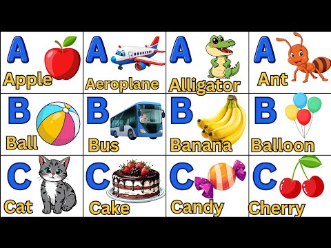 A for Apple/A for Aeroplane (ABCD English Alphabets)with Four Example words @Nimalanstartv21
