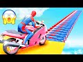 HOMEM ARANHA E SUPER HEROIS NO DESAFIO PARKOUR COM MOTOS? | GTA 5