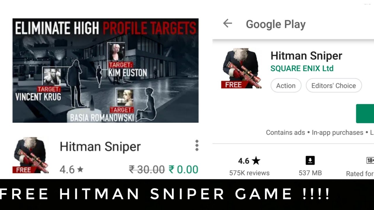 Download Hitman Sniper Free From Playstore !!!! | Sale Ends In 18Hours | 