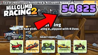 54,825 in Airborne and Accident Prone - Hill Climb Racing 2 screenshot 4