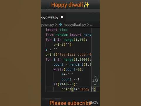 happy diwali python code #thanksgod #kesariya #viralshorts #top - YouTube