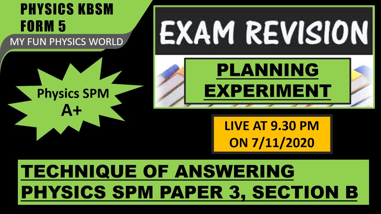 Let's Solve Some Physics Problems! (Physics SPM, Paper 3 Section B) -  YouTube