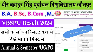 vbspu result 2024 kaise dekhe | how to check vbspu result 2024 | vbspu result 2024 | BA/Bsc/Bcom/Ma