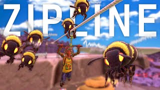 Using ZIPLINES To Escape An ARMY Of ANGRY BEES in Grounded