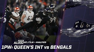 1PW: PATRICK QUEEN'S CLUTCH INT OF JOE BURROW - Wk 5 #ravens #ravensflock #baltimoreravens