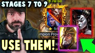 THIS FREE MYTHICAL DESTROYS PROVING GROUNDS | STAGES 7 TO 9 | RAID SHADOW LEGENDS