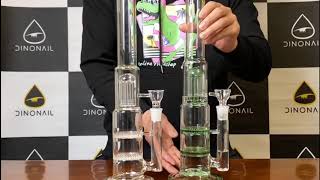 thedinonail.com--ROOR Double Honeycomb Glass Bong with 6 Arm Tree Perc