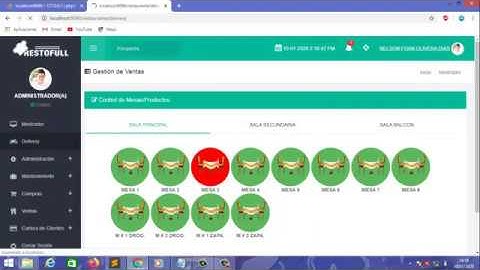 SISTEMA COMPLETO DE RESTAURANTE 2020 EN PHP Y MYSQL / RESTOBAR