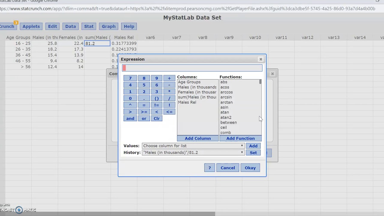 How To Create A Pareto Chart In Statcrunch