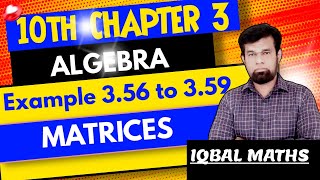 10th Std Maths Chapter 3 Algebra matrices Example 3.56 Example 3.57 Example 3.58 Example 3.59 Tamil