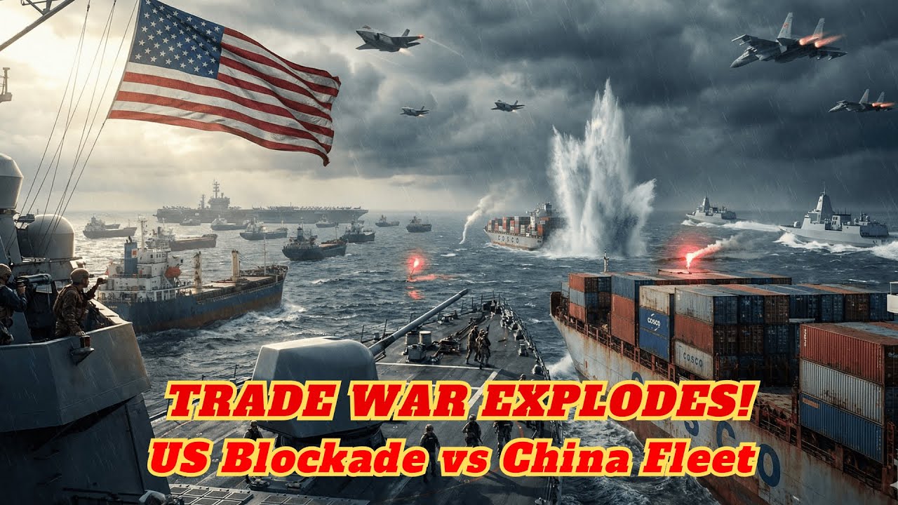 US BLOCKADES 2000 Chinese Ships - Beijing Retaliates 5 MINS!