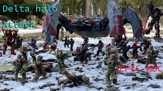 Banished attack on Delta Halo Epic MOC for halo mega construx