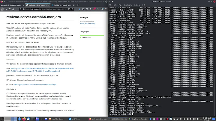 How To Install RealVNC Server for Raspberry Pi4 64bit Manjaro AARCH64 ARM64