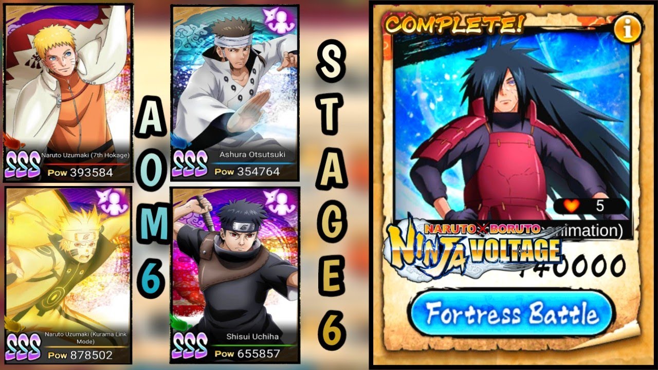 AOM 6 - Fortress Battle (Stage 6) | Naruto X Boruto Ninja Voltage