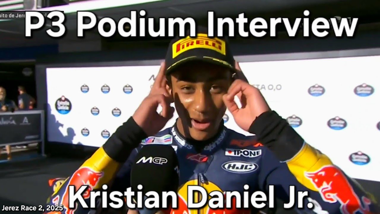 Kristian Daniel Jr. 🇺🇸 P3 Podium Interview Jerez 2025 Race 2 Red Bull Rookies Cup