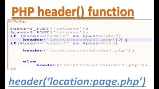 PHP Lecture 15 | header function in php | header() function for redirection in php