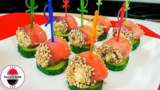 Сочетание продуктов в этой Закуске просто идеальное! ВКУСНАЯ Праздничная ЗАКУСКА КАНАПЕ! Сочетание продуктов в этой Закуске просто идеальное! ВКУСНАЯ Праздничная ЗАКУСКА КАНАПЕ!
