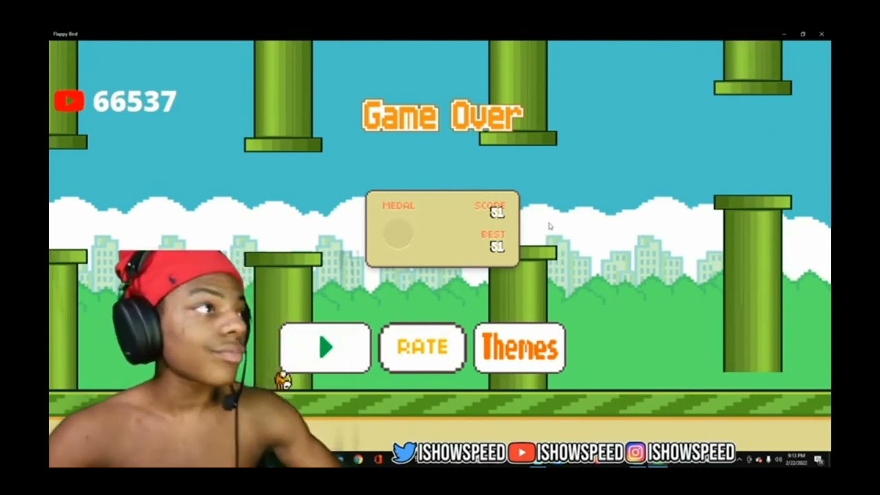 ishowspeed plays FlappyBird