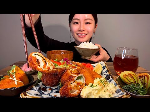 【ASMR】ささみチーズフライ&海老フライ[EatingSounds モッパン 咀嚼音 먹방]