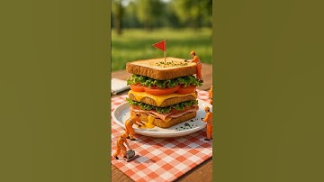 Tiny Workers Building a Giant Sandwich 🍞🧀 | Miniature Food Construction | mini food worker #shorts