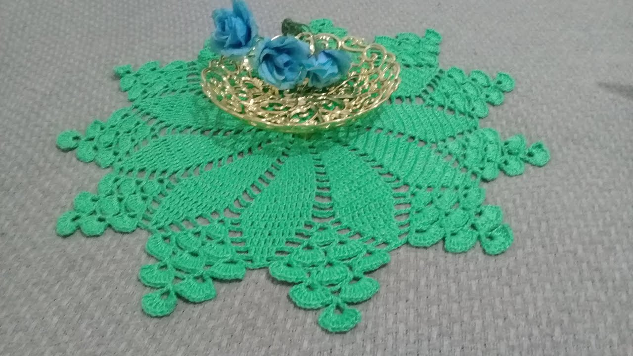 Centro de mesa estrela em crochê cor verde claro 🧶 veja o Vlog 