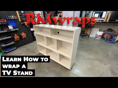 How To Vinyl Wrap Your Cabinets & TV Stand - Quick, Easy, Professional Results! Step by step.