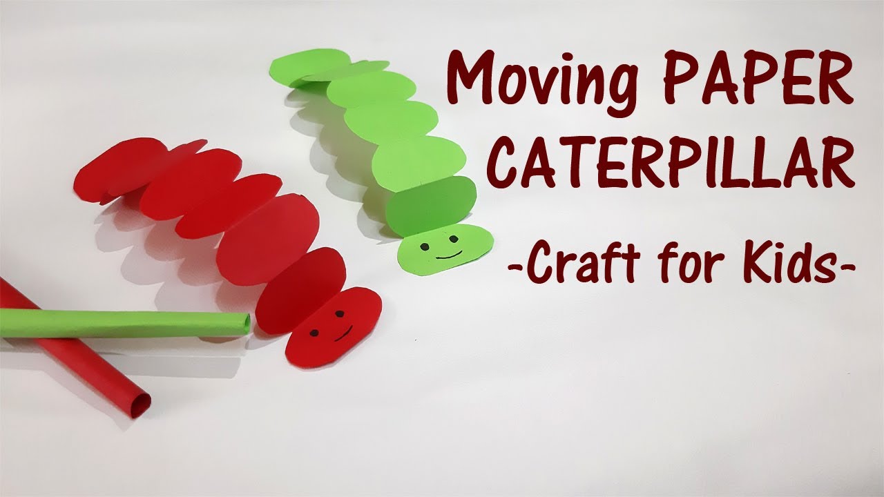 How to make a Moving paper caterpillar with paper straw How to make