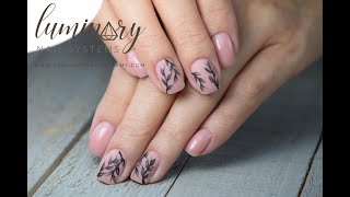 &quot;Peace&quot; with Leaf Art | Gel Overlay with Simple Nail Art | Luminary Nail Systems