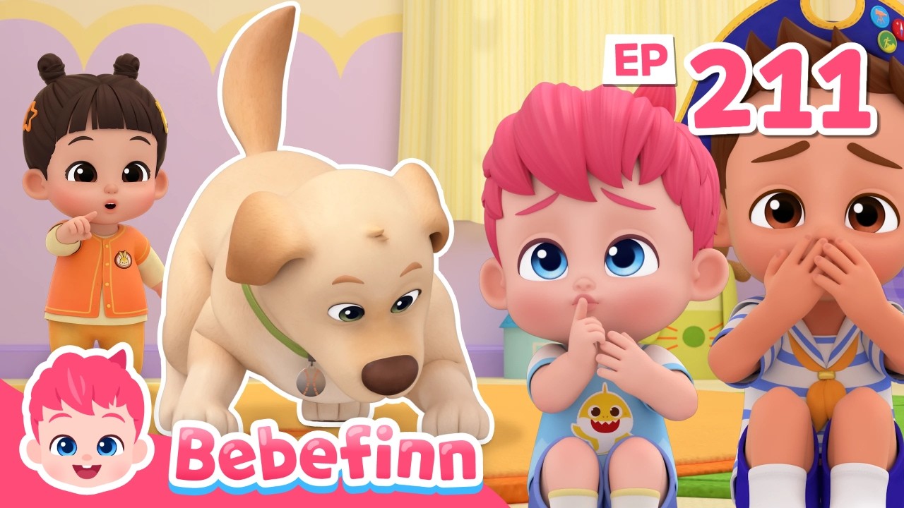 Hide and Seek with Mandoo | EP211 | Can You Find the Hidden Friends? 🐶🔍 | Bebefinn Nursery Rhymes