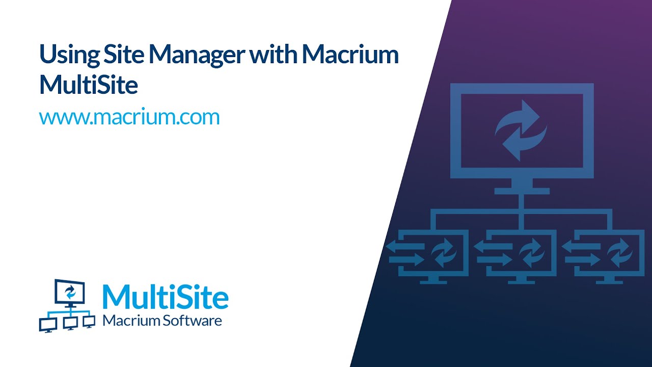 Using MultiSite with Site Manager