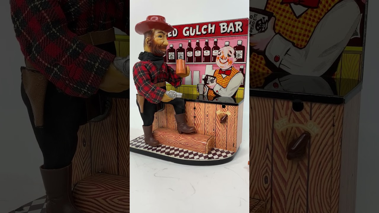 Sonsco Red Gulch Bar battery operated toy with reproduction bottles.