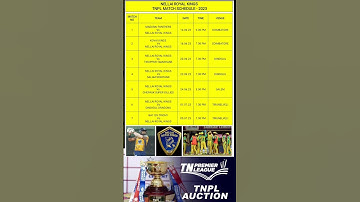TNPL SCHEDULE 2023 / NELLAI ROYAL KINGS MATCH SCHEDULE 2023