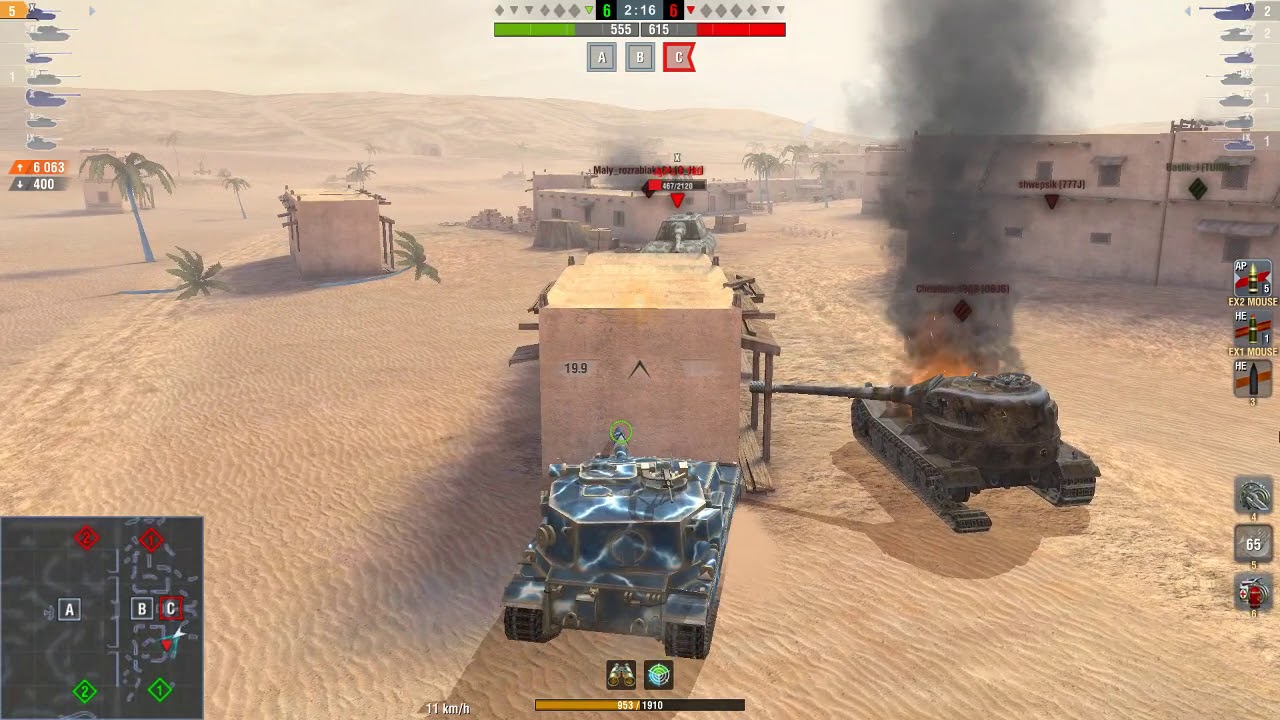 wotblitz WOT Blitz / FV215b 183 / 6 kills / 6 530 dmg
