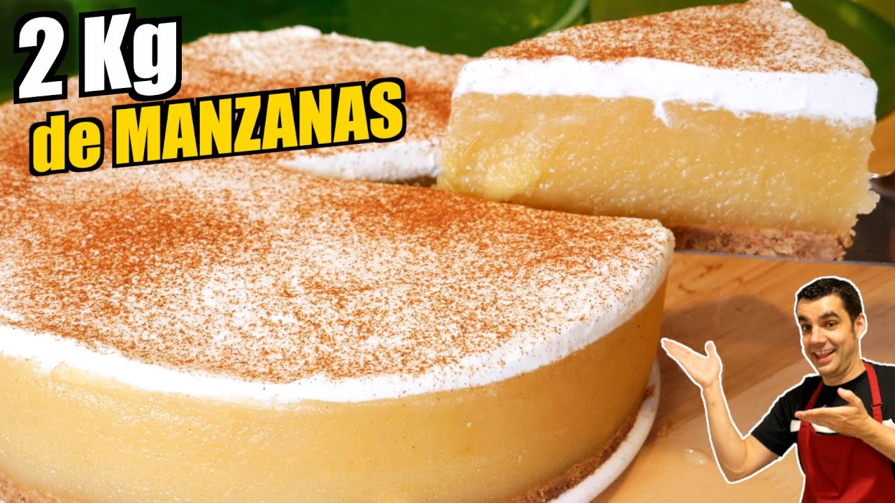 🍰🍎 Cómo hacer una tarta de manzana SIN HORNO y con 2 kg de MANZANA. ¡La más jugosa y cremosa! # 911