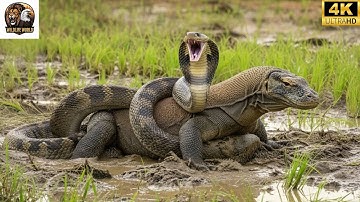 Komodo Dragon vs King Cobra | Fierce Battle on the African Savannah!