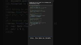JavaScript Array.from() for creating and transforming arrays