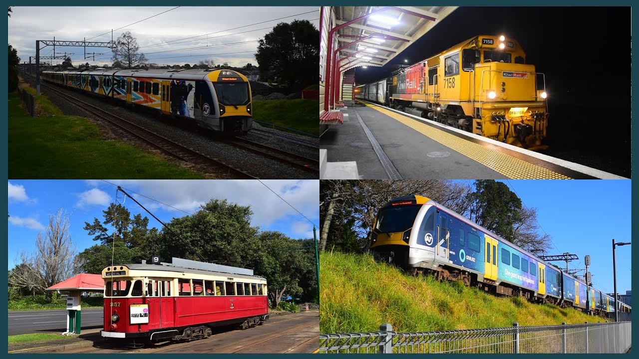 Auckland Railfanning (ft. AM electrics, the Northern Explorer & MOTAT trams) ~ late August 2023 (HD)