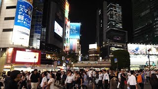 Walking Shibuya Scramble Crossing at Night 2018- 4K 60FPS HDR