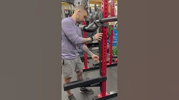 DIY hack squats using an SSB and a power rack