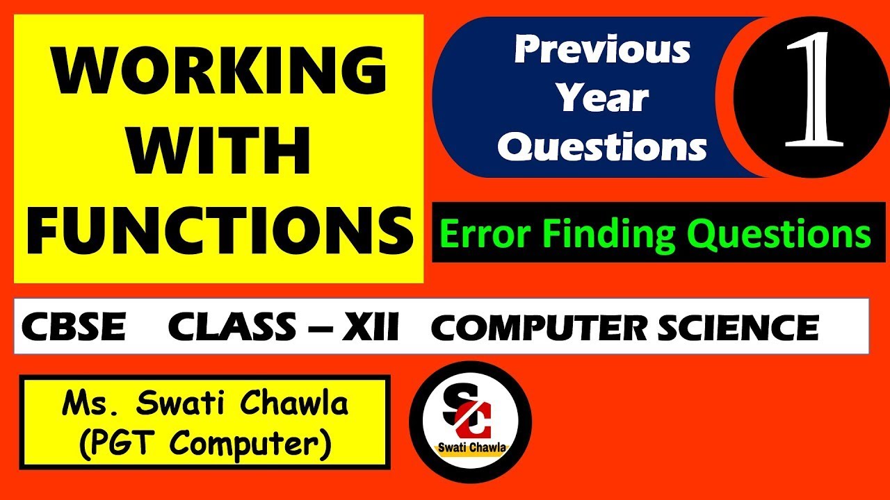 Error Finding Questions  MOST IMPORTANT  CBSE  Class 12  Computer Science