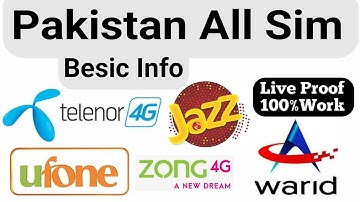 Pakistan All Sim Besic Information | Jazz | Zong | Ufone | Telenor | Warid | All Sim Code