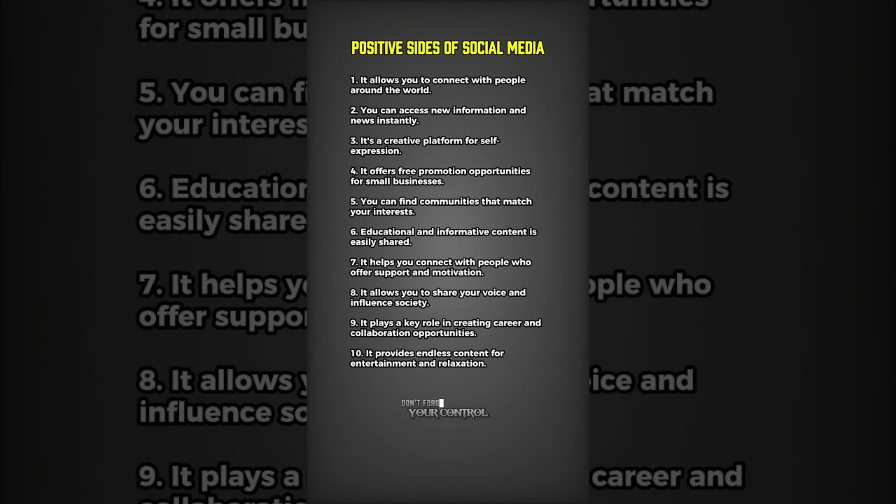 Positive Sides of Social Media