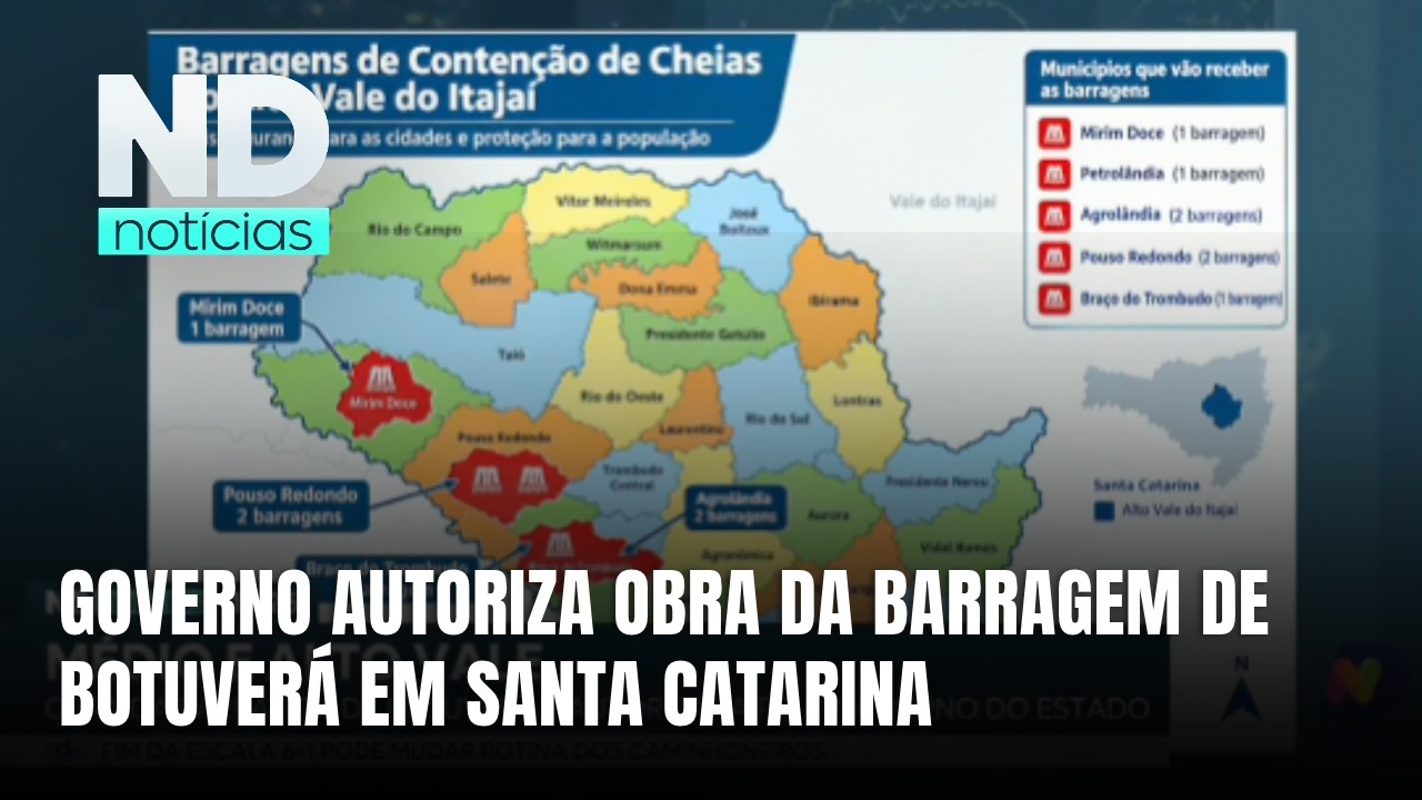 Médio e Alto Vale de SC podem receber novas barragens a partir de 2027