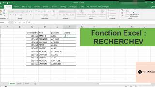 RechercheV fonction Excel