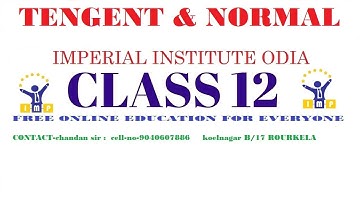 tangent and normal in odia [application of differentiation] (part-2)
