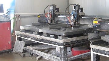 Double head  stone cnc router machine working video